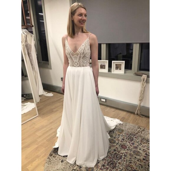 Scout by Sarah Seven Golden Wedding Gown Size 8 - Picture 8 of 11